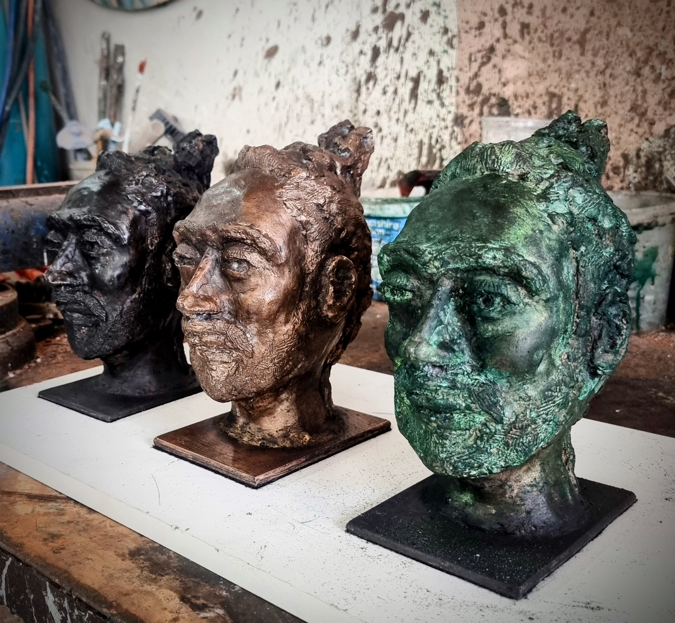 Three Bronze Heads
